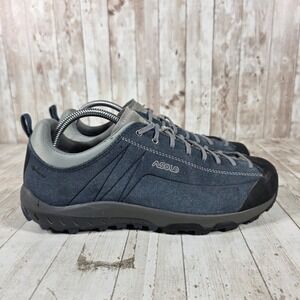Asolo Gore-Tex Mens Hiking Shoes Blue Suede Vibram Megagrip Low Top Size 8.5 US